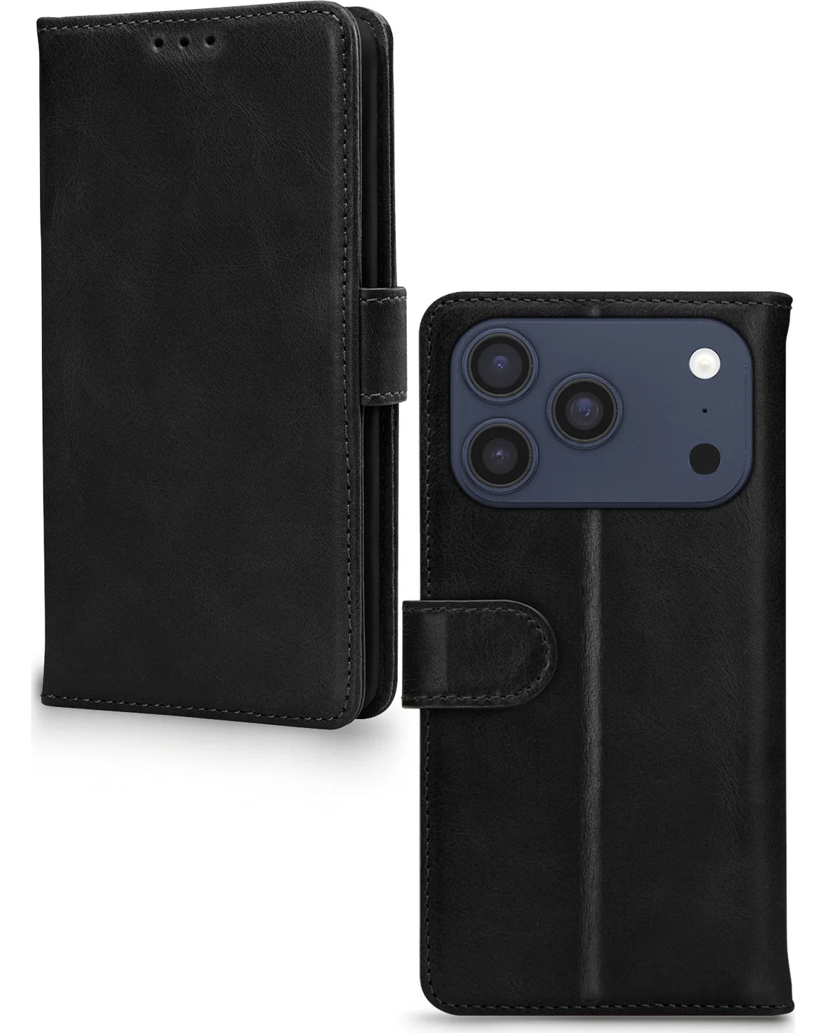 Mobilize Leather Wallet Hoesje (Case) – Apple iPhone 17 Pro – Zwart