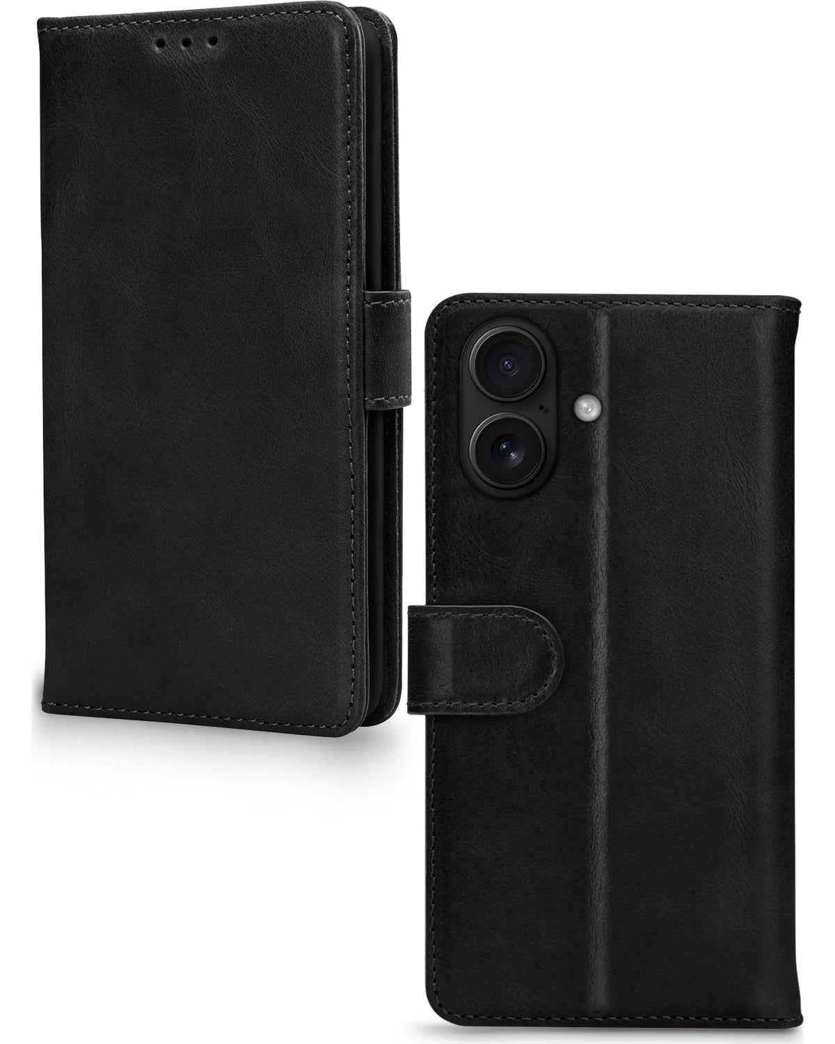 Mobilize Leather Wallet Hoesje (Case) – Apple iPhone 17 – Zwart