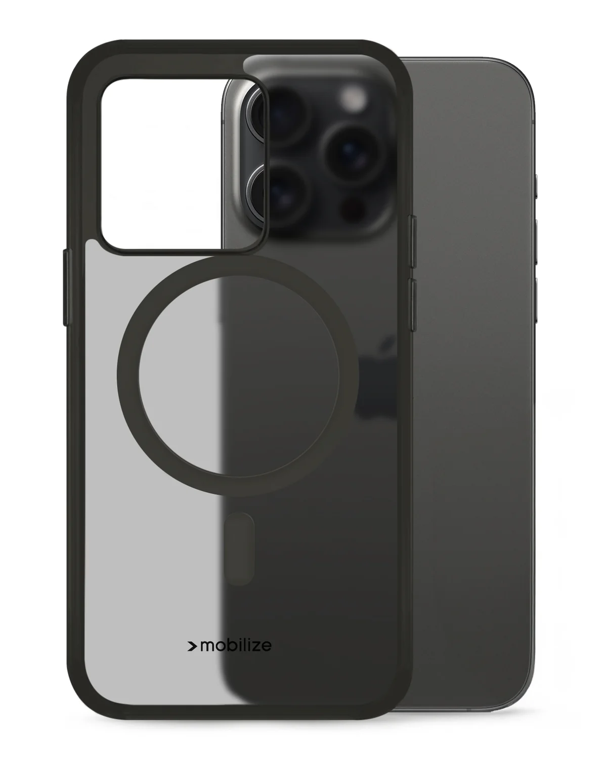 Mobilize Magsafe Compatibel Hybride Pro Case Telefoonhoesje Apple iPhone 15 Pro Max Zwart
