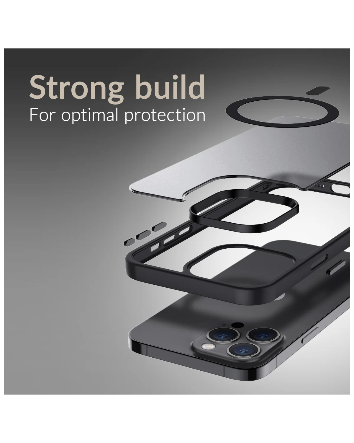 Mobilize Magsafe Compatibel Hybride Pro Case Telefoonhoesje Apple iPhone 16 Zwart