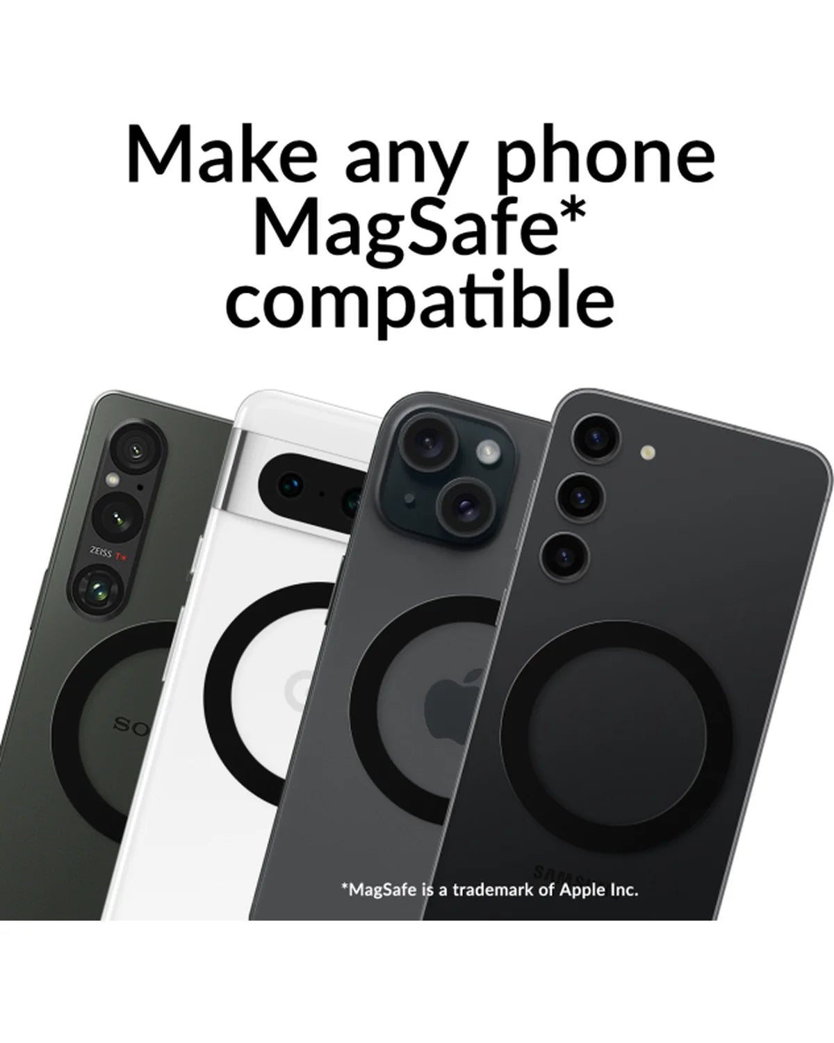 Mobilize MagSafe Compatibel Metalen Ring – Zwart (2-pack)