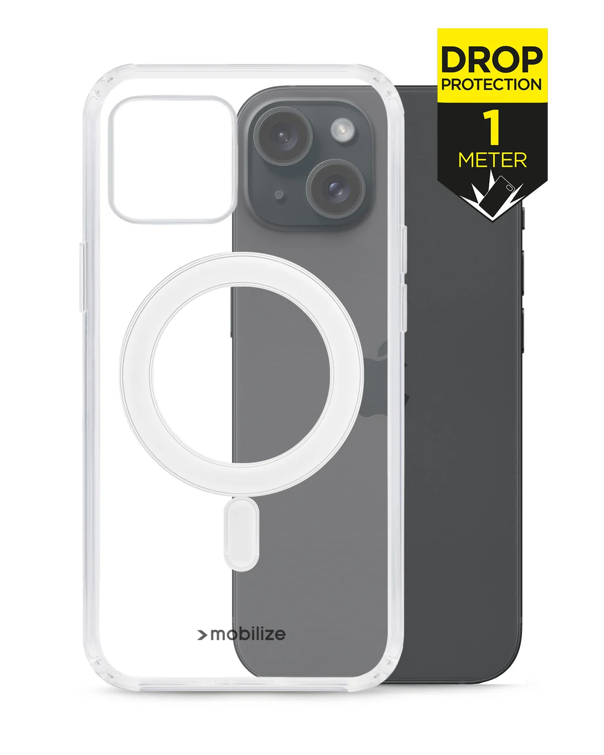 Mobilize Magsafe Compatibel Naked Protection Case Telefoonhoesje Apple iPhone 15 Transparant