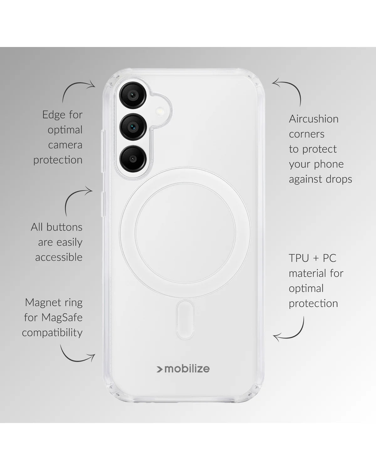 Mobilize MagSafe Compatibel Naked Protection Hoesje – Samsung Galaxy S25 Fe – Transparant