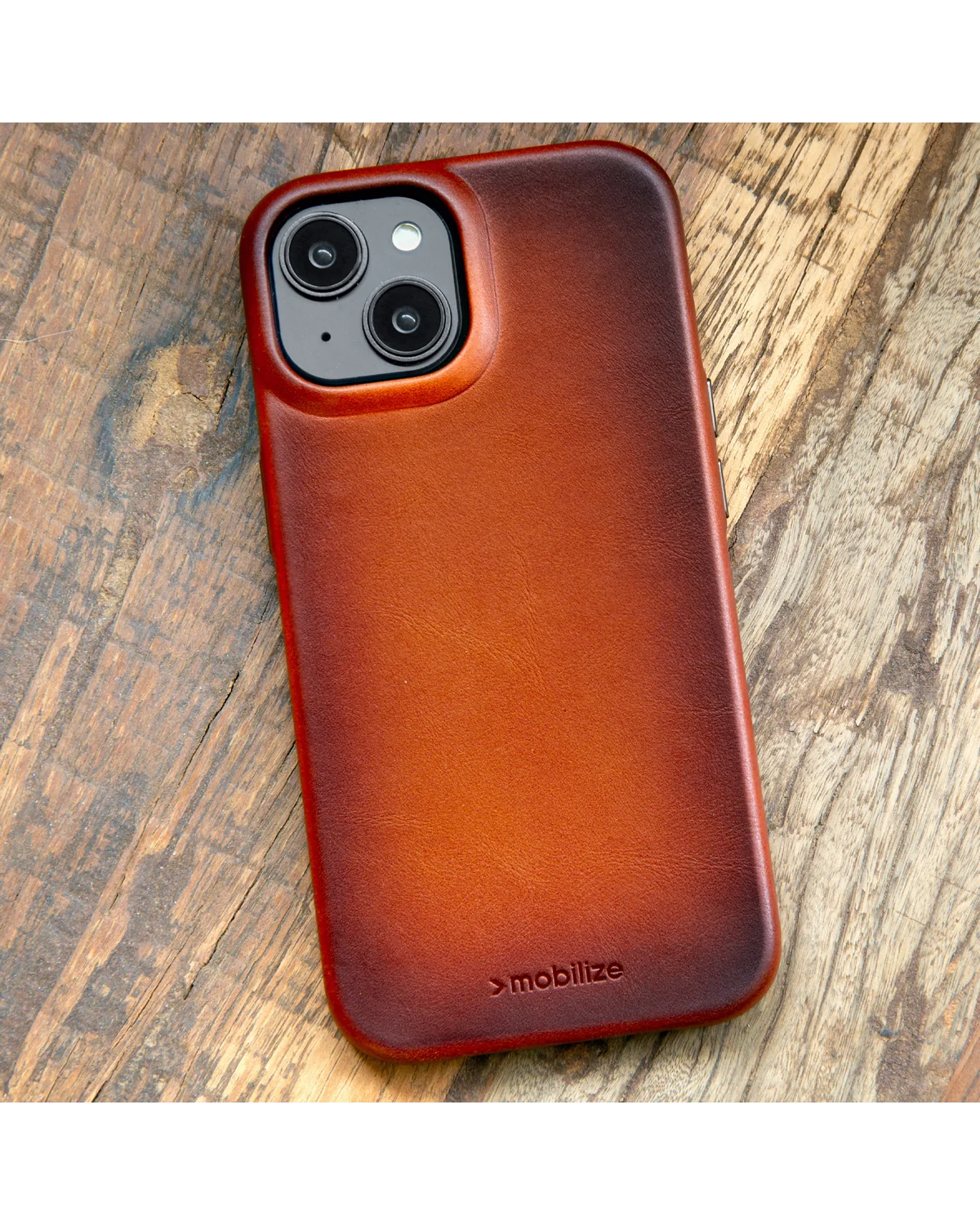 Mobilize Magsafe Compatibel Premium Leather Case telefoonhoesje Apple iPhone 16 Pro Burned Cognac