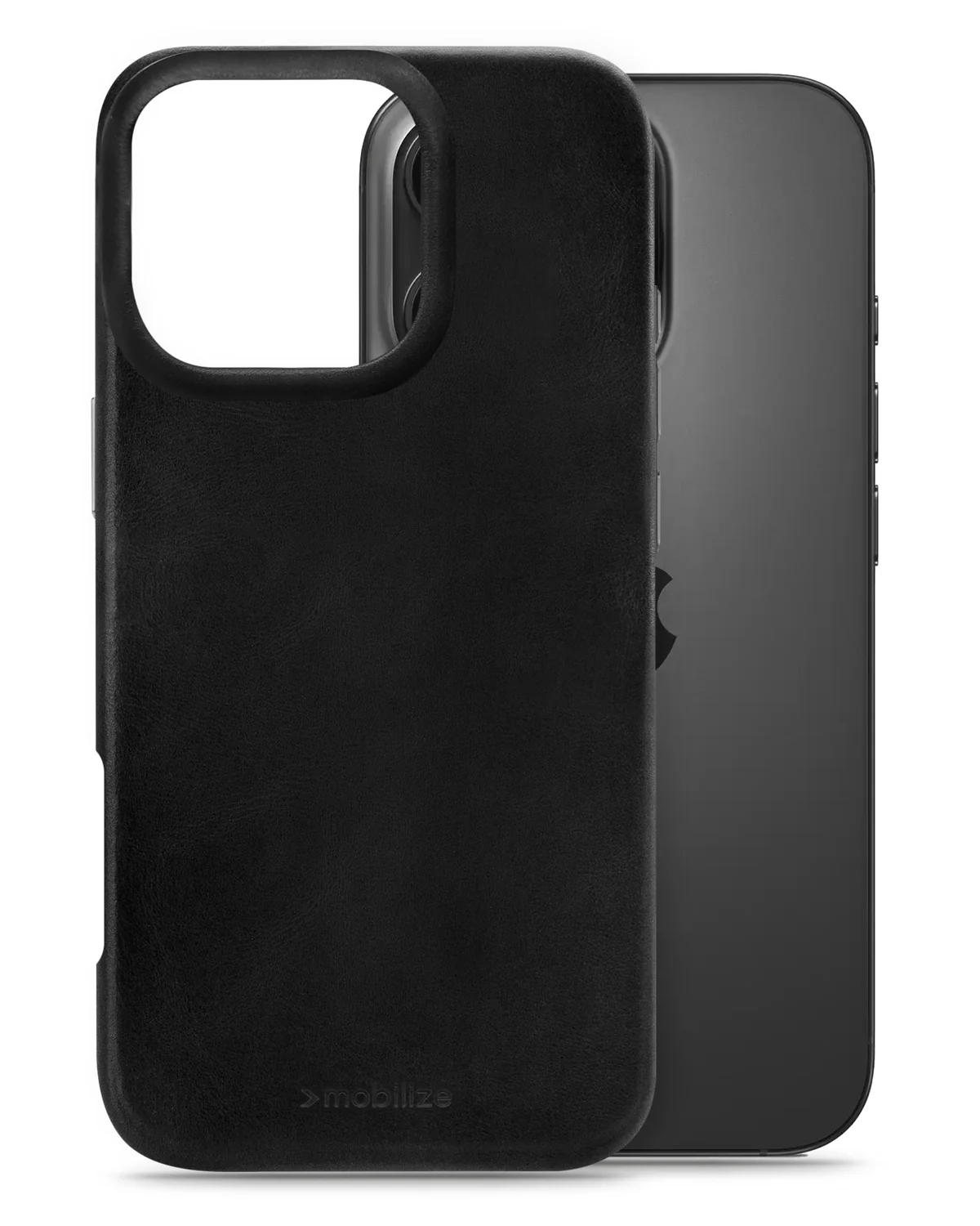 Mobilize Magsafe Compatibel Premium Leather Case telefoonhoesje Apple iPhone 16 Pro Zwart