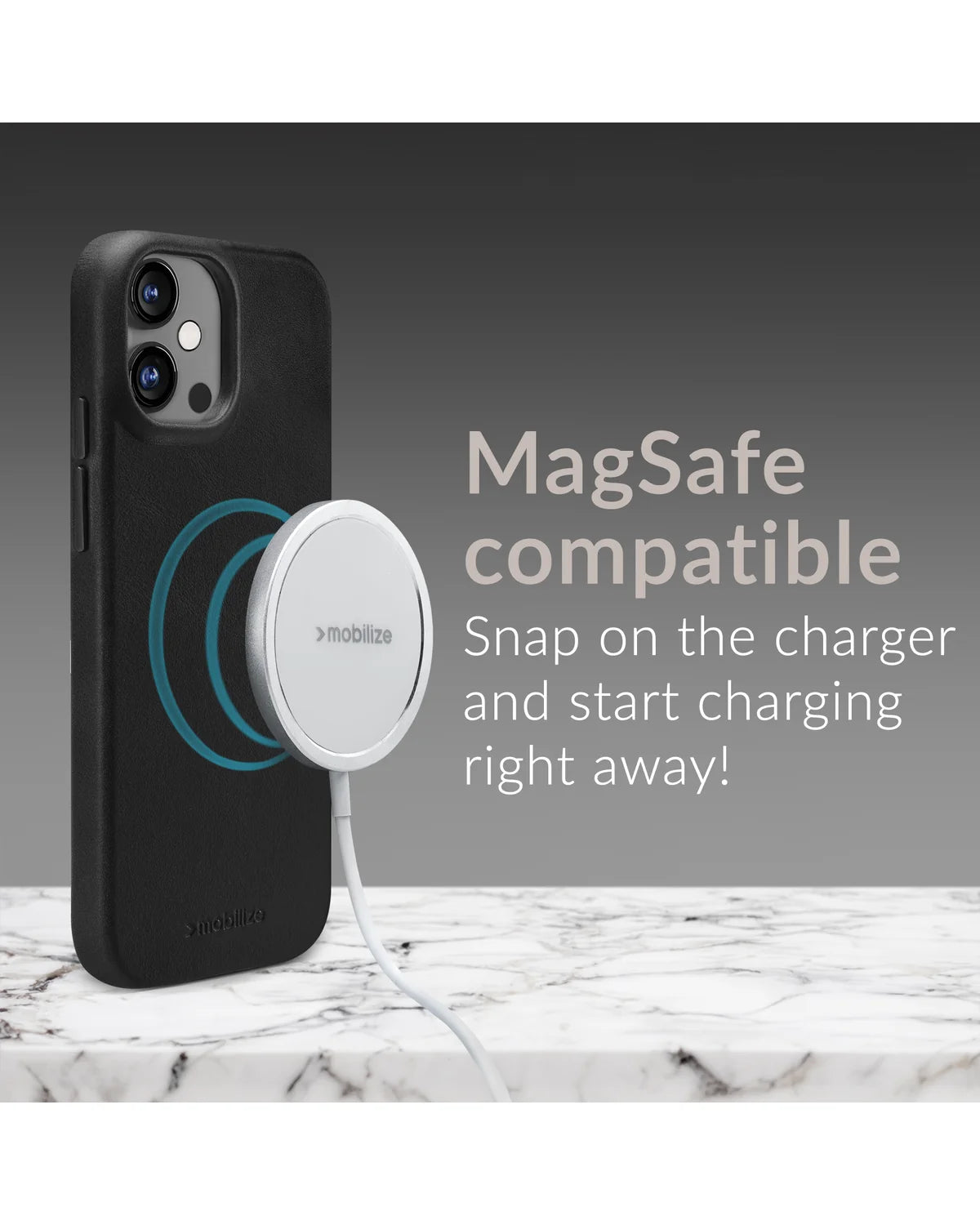 Mobilize MagSafe Compatibel Premium Leather Hoesje (Case) – Apple iPhone 17 Pro Max – Zwart