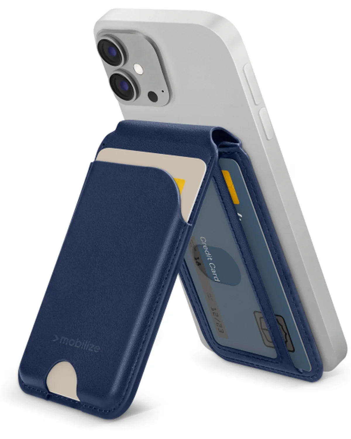 Mobilize MagSafe-compatibele magnetische kaarthouder met standaardfunctie – Blauw