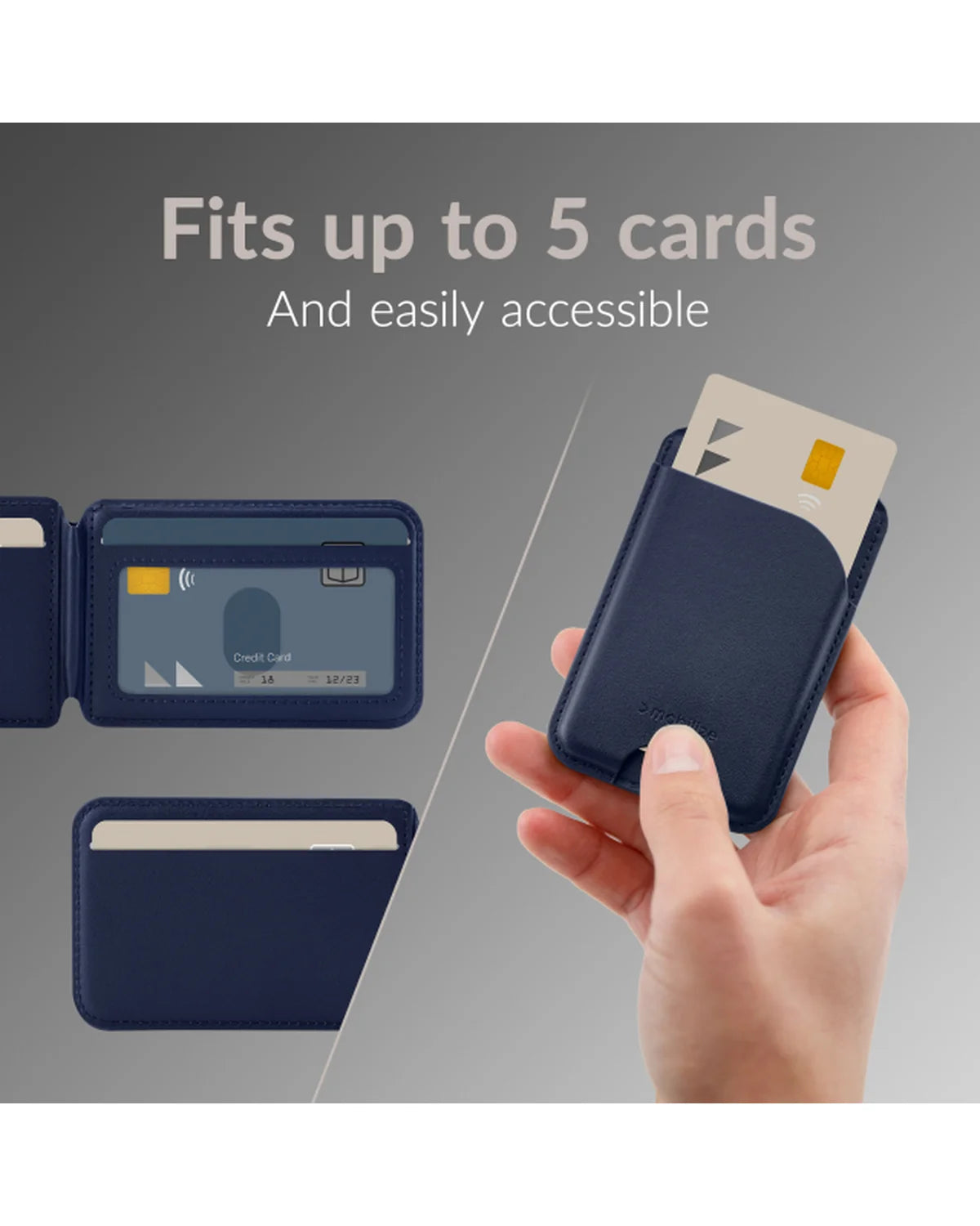 Mobilize MagSafe-compatibele magnetische kaarthouder met standaardfunctie – Blauw