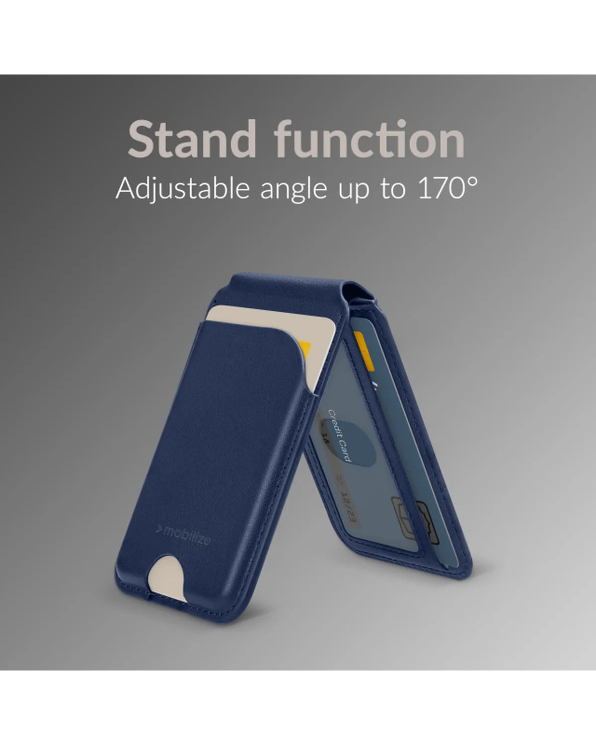 Mobilize MagSafe-compatibele magnetische kaarthouder met standaardfunctie – Blauw