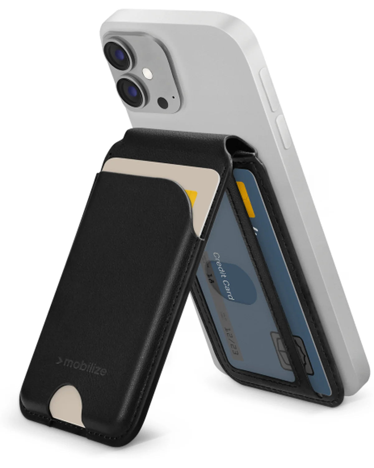 Mobilize MagSafe-compatibele magnetische kaarthouder met standaardfunctie – Zwart