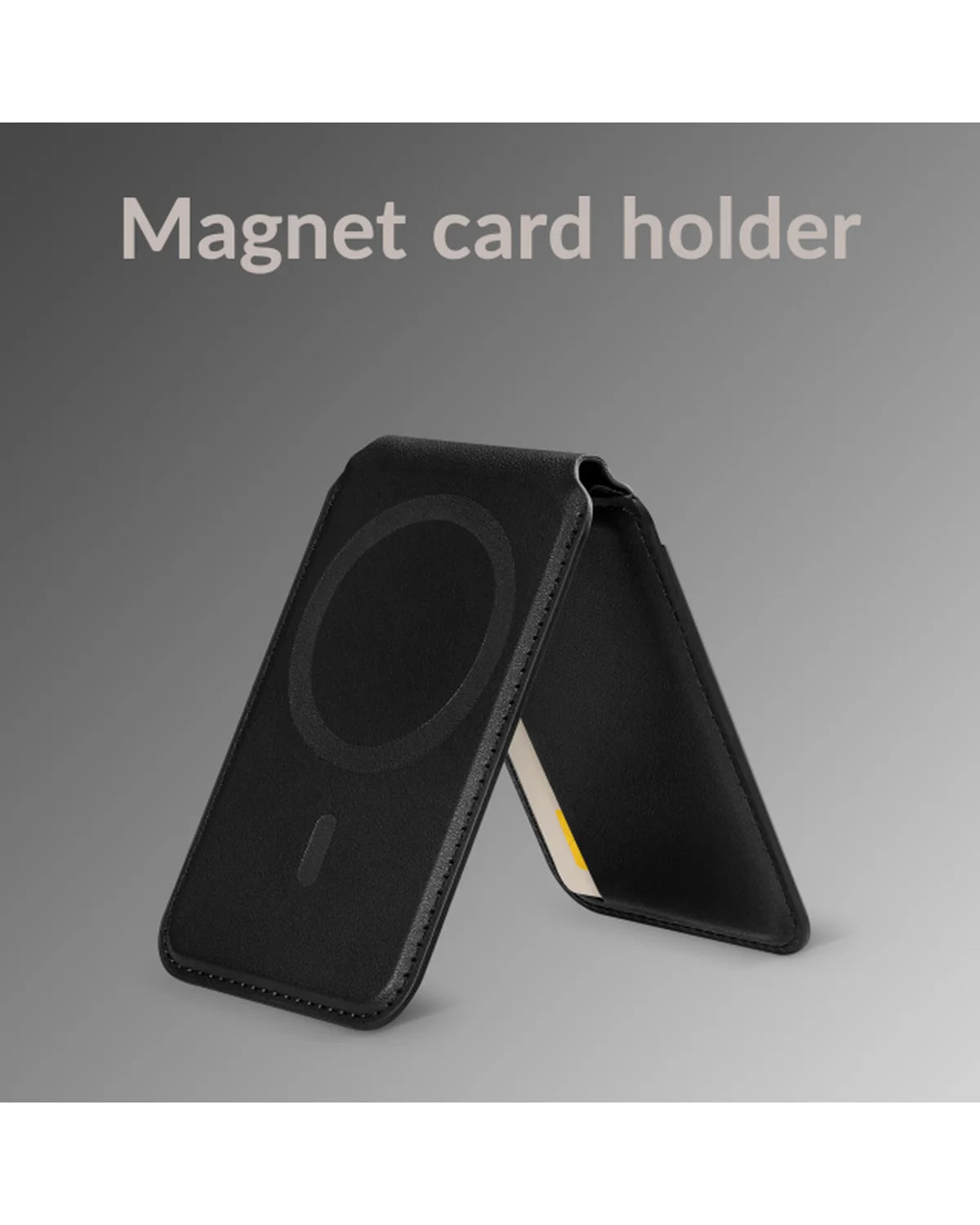 Mobilize MagSafe-compatibele magnetische kaarthouder met standaardfunctie – Zwart