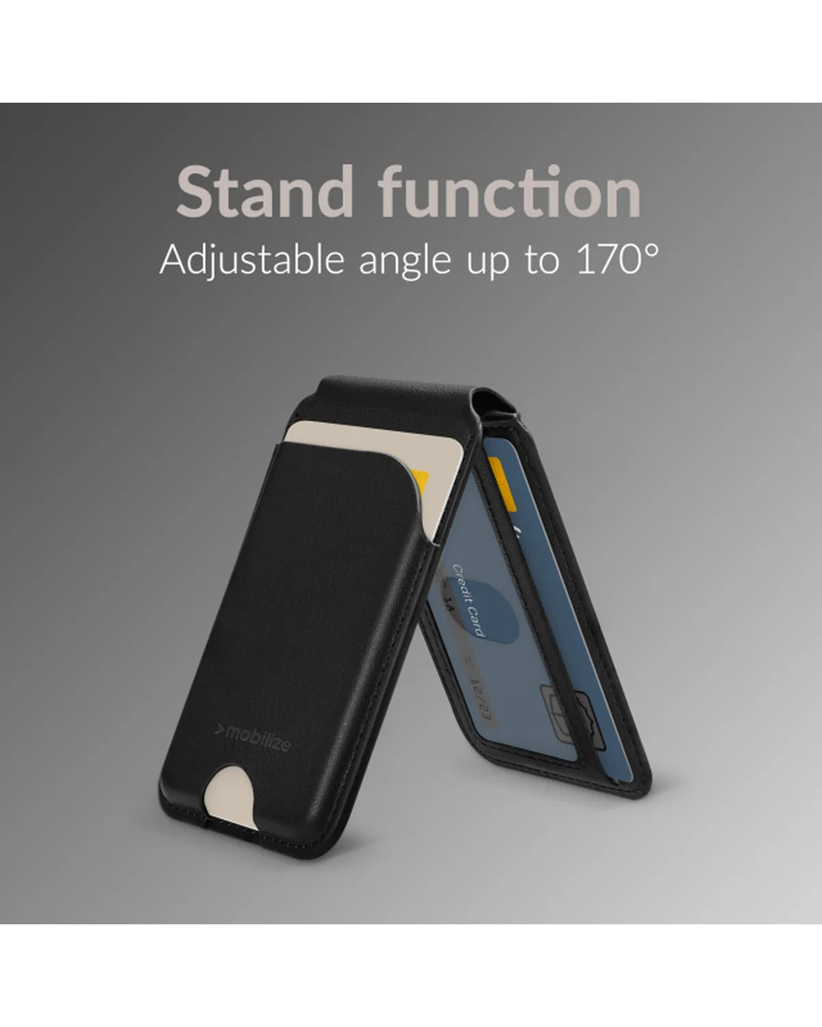 Mobilize MagSafe-compatibele magnetische kaarthouder met standaardfunctie – Zwart