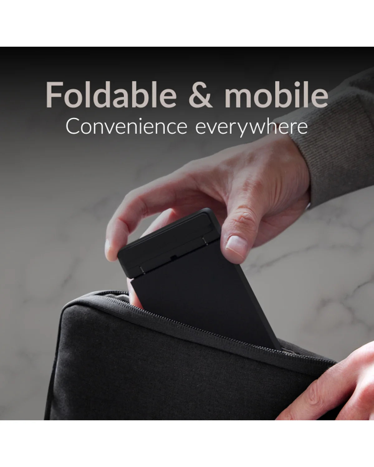 Mobilize Opvouwbare Draadloze Snellader 5W/7.5W/10W/15W – PU Leer – Zwart