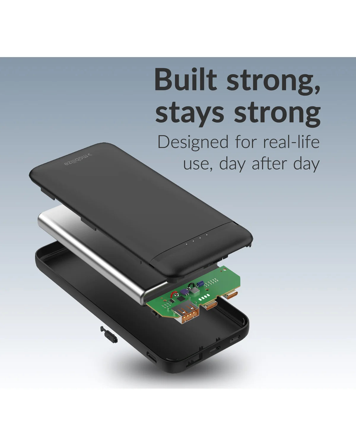 Mobilize Powerbank 10000mAh – 20W PD Snelladen – Zwart