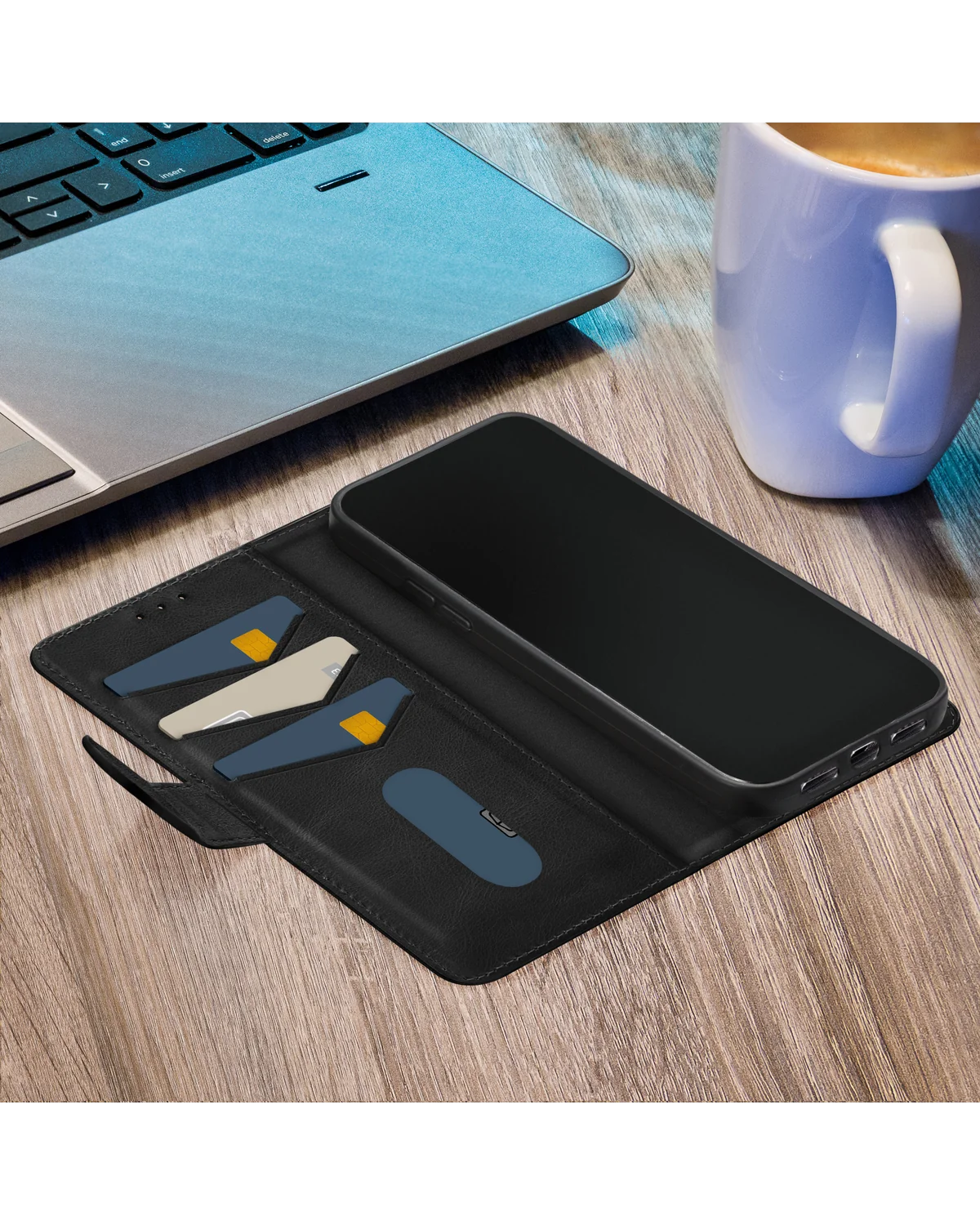 Mobilize Premium Gelly Wallet Book Case Telefoonhoesje Apple iPhone 15 Plus Zwart