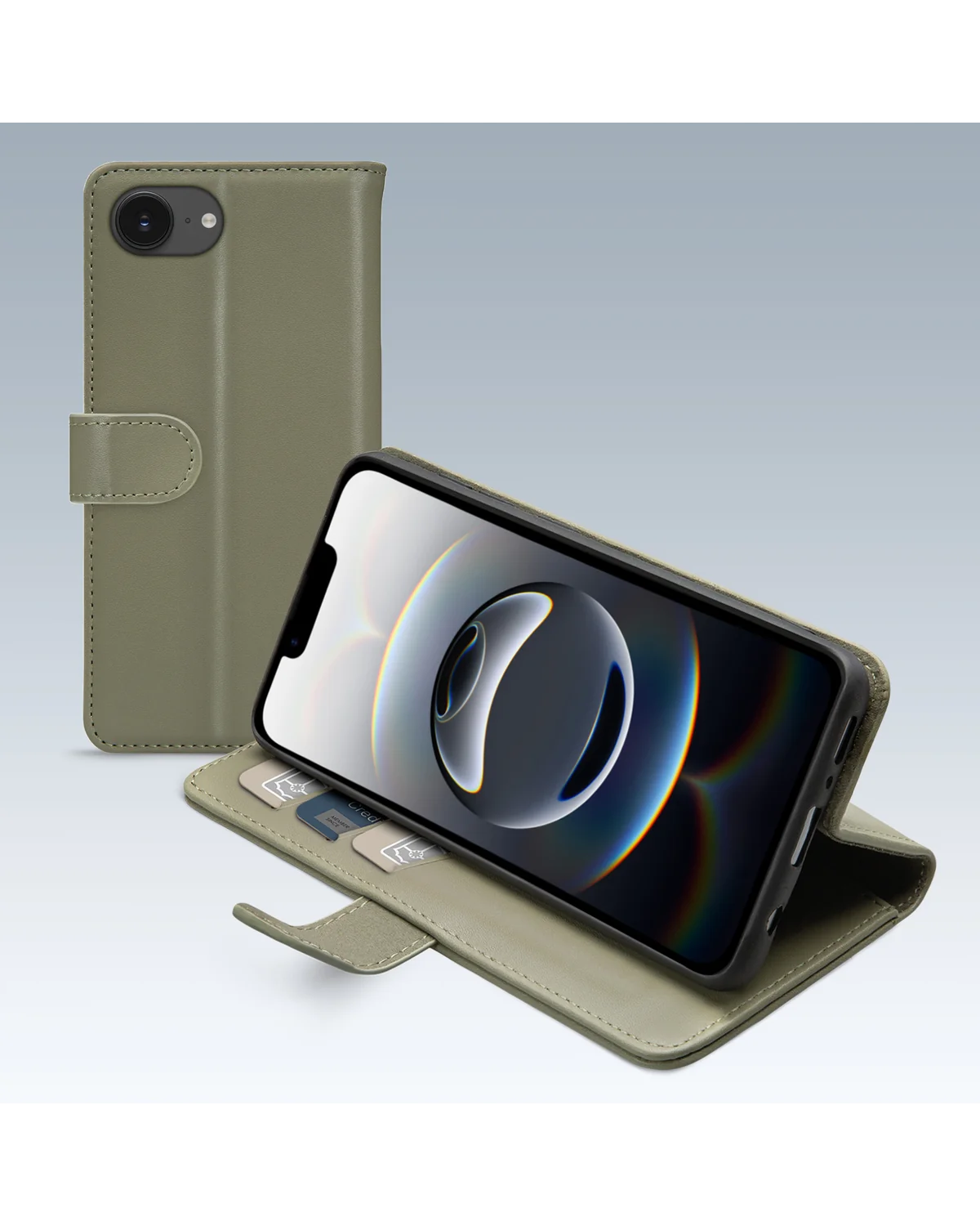 Mobilize Premium Gelly Wallet Book Case Telefoonhoesje Apple iPhone 16e Groen