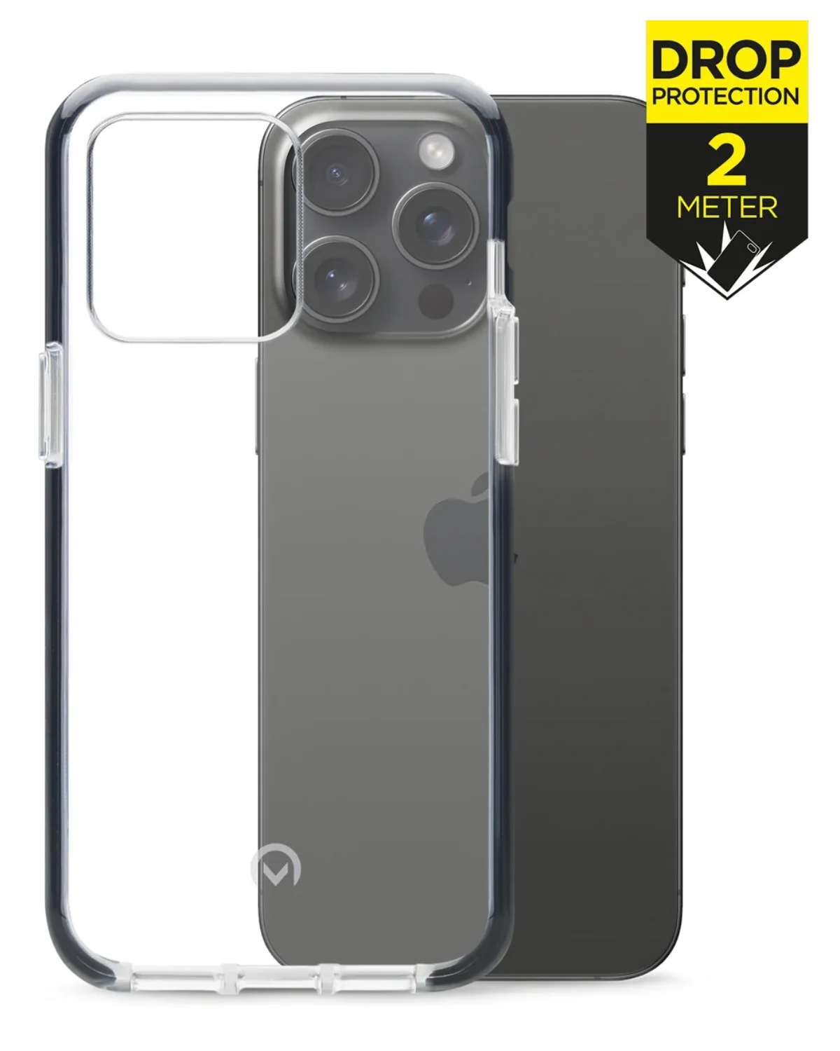 Mobilize Shatterproof Case Telefoonhoesje Apple iPhone 15 Pro Max Transparant Zwart