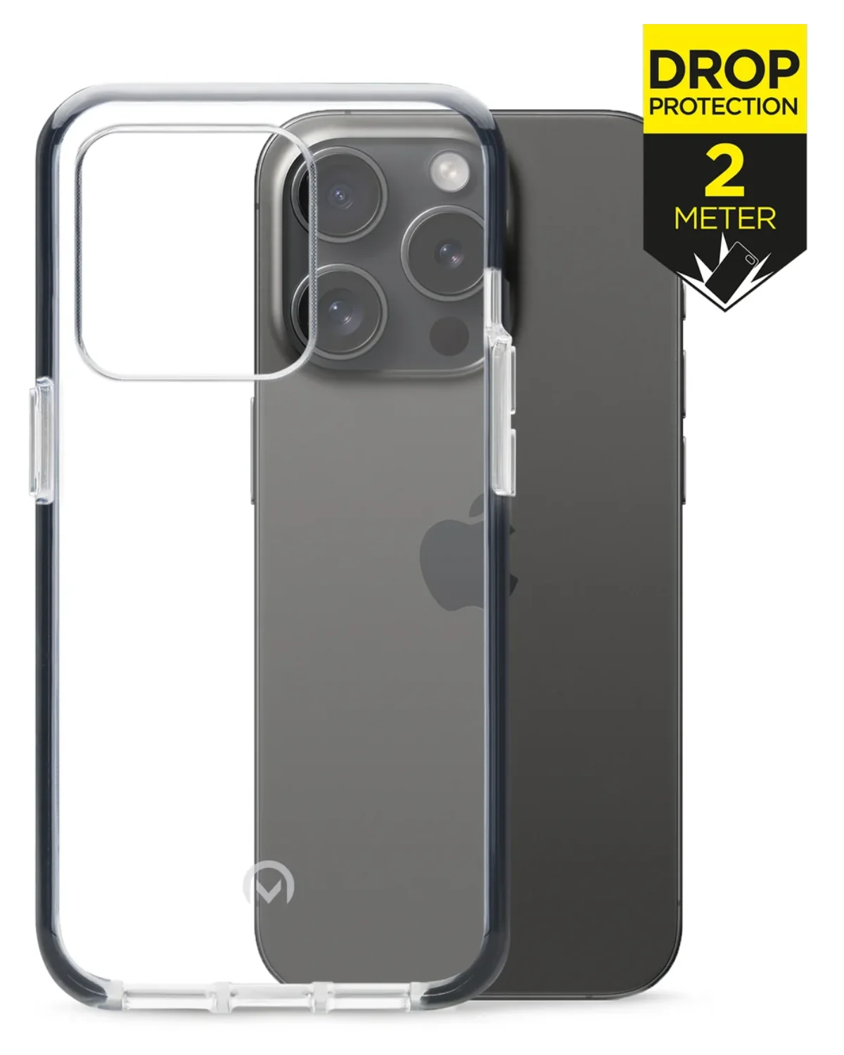 Mobilize Shatterproof Case Telefoonhoesje Apple iPhone 15 Pro Transparant Zwart
