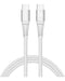 Mobilize Sterk Nylon USB-C naar USB-C Kabel 1m – 100W – Wit