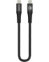 Mobilize Sterk Nylon USB-C naar USB-C Kabel 20cm – 100W – Zwart