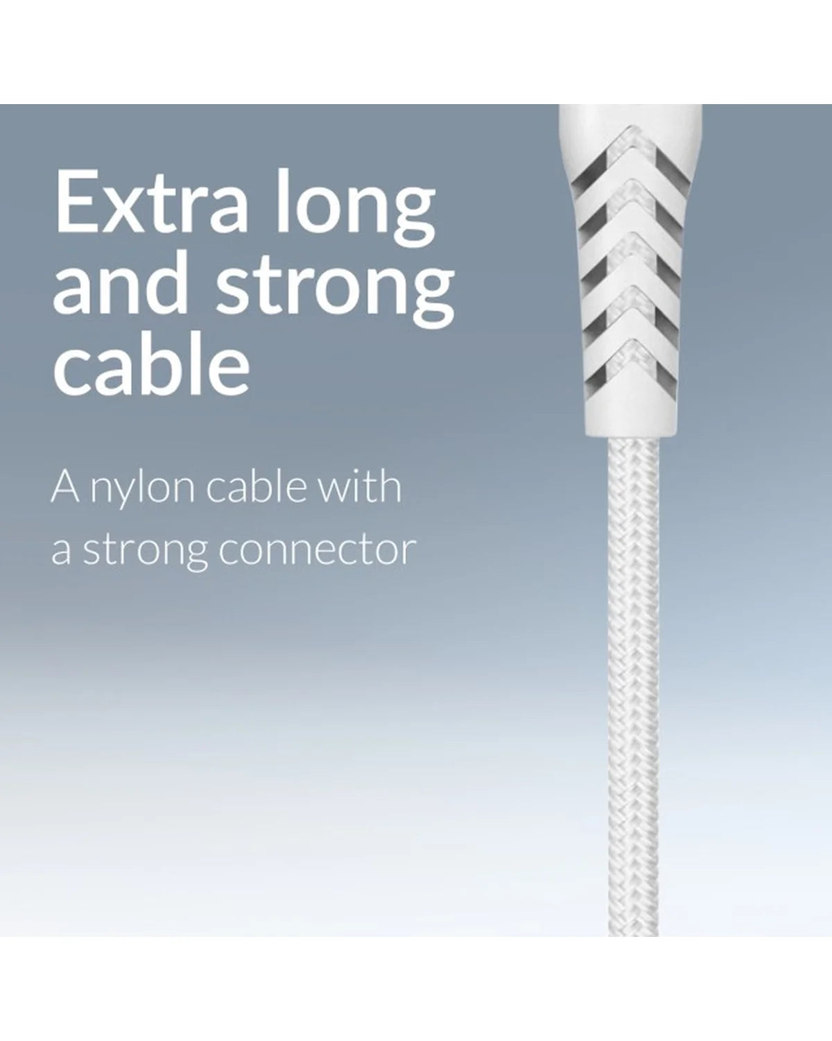 Mobilize Strong Nylon Kabel USB-C naar USB-C – 2m – 60W – Wit