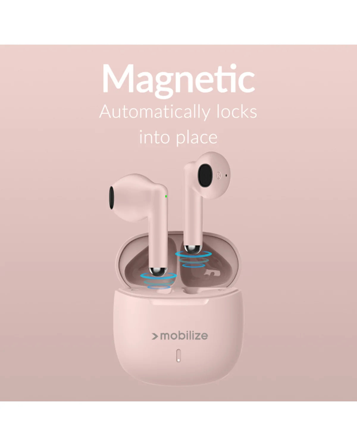 Mobilize TWS Draadloze Oordopjes – Pastel Roze