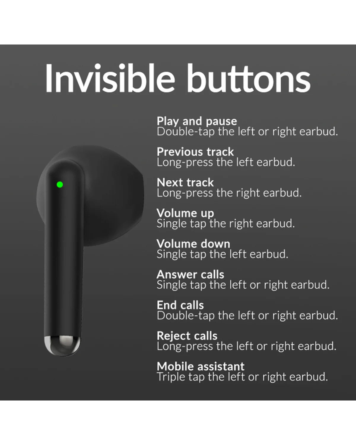 Mobilize TWS Draadloze Oordopjes – Zwart