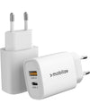 Mobilize Wandlader USB-C + USB 25W – PD/PPS – Wit
