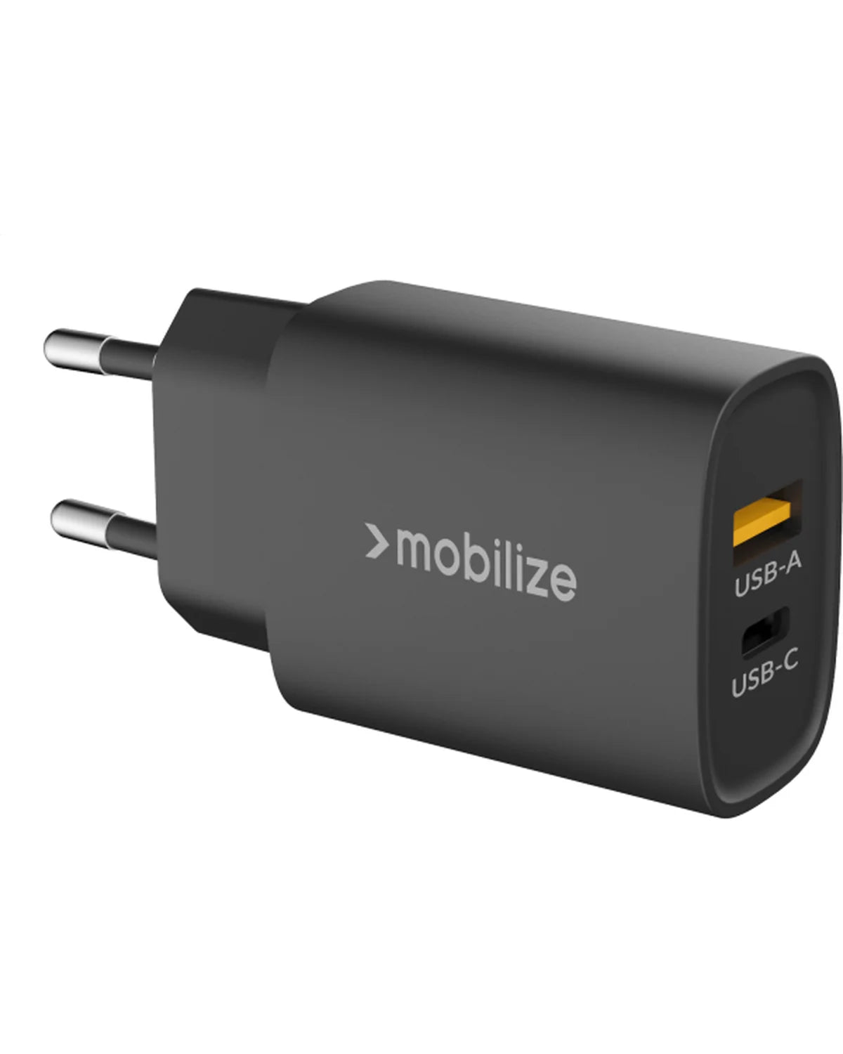 Mobilize Wandlader USB-C + USB 25W – PD/PPS – Zwart