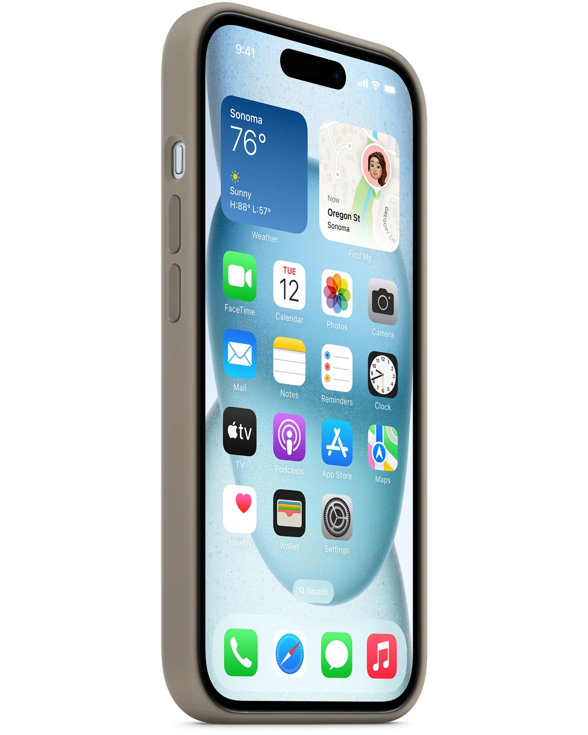 MT133ZM/A Apple Siliconen Case Telefoonhoesje MagSafe iPhone 15 Plus Clay