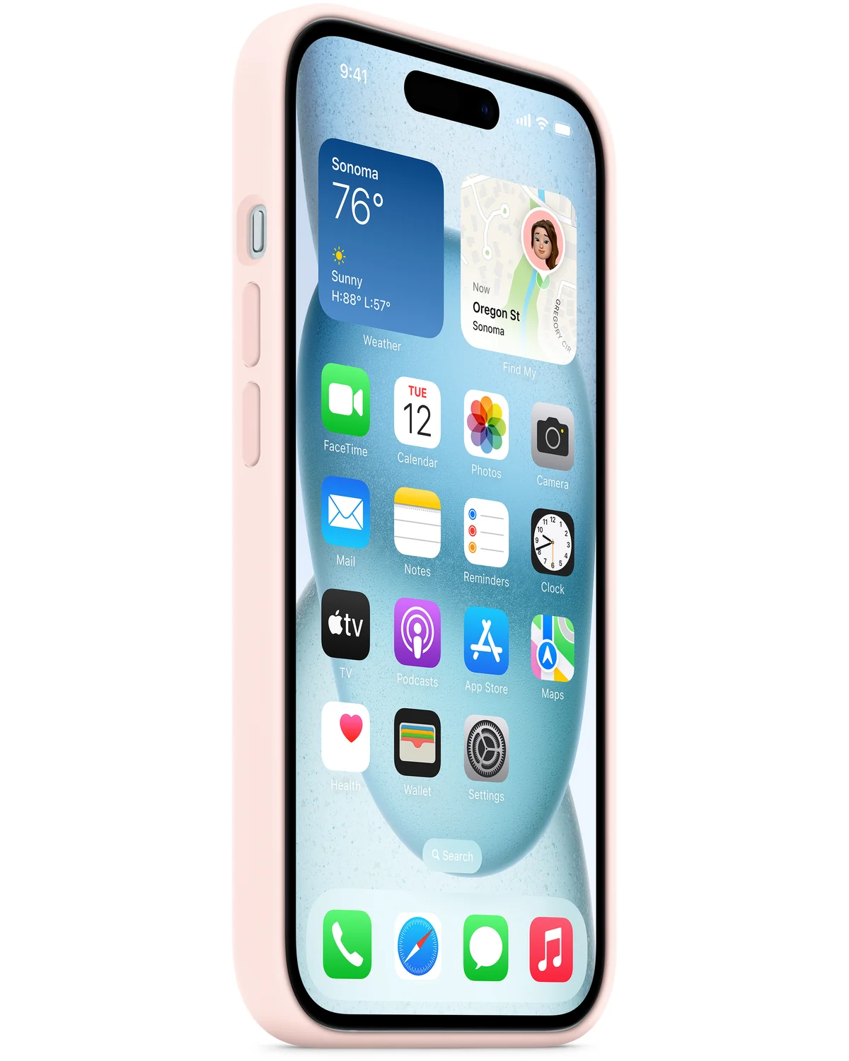 MT143ZM/A Apple Siliconen Case Telefoonhoesje MagSafe iPhone 15 Plus Licht Roze