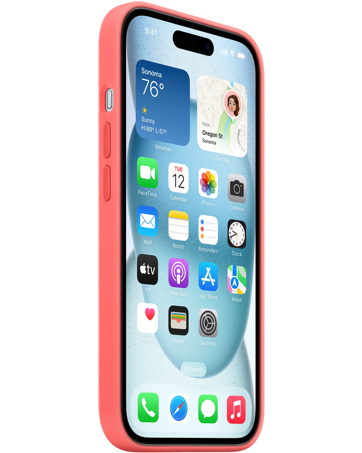 MT163ZM/A Apple Siliconen Case Telefoonhoesje MagSafe iPhone 15 Plus Guave