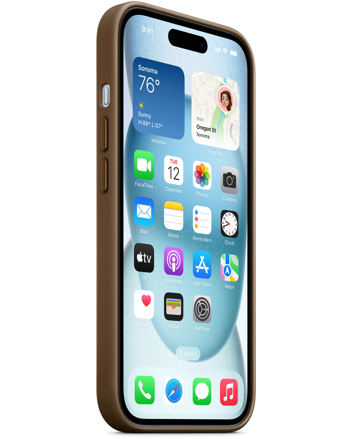 MT3C3ZM/A Apple FineWoven Case Telefoonhoesje MagSafe iPhone 15 Taupe