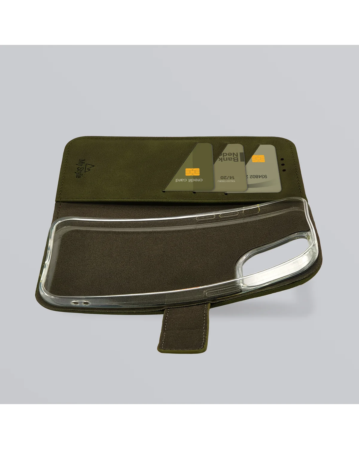 My Style Flex Wallet Case Telefoonhoesje Apple iPhone 16 Pro Max Bosgroen