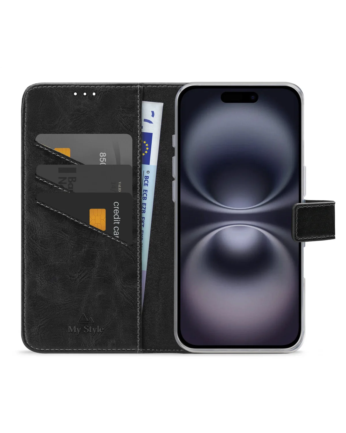 My Style Flex Wallet Case Telefoonhoesje Apple iPhone 16 Zwart