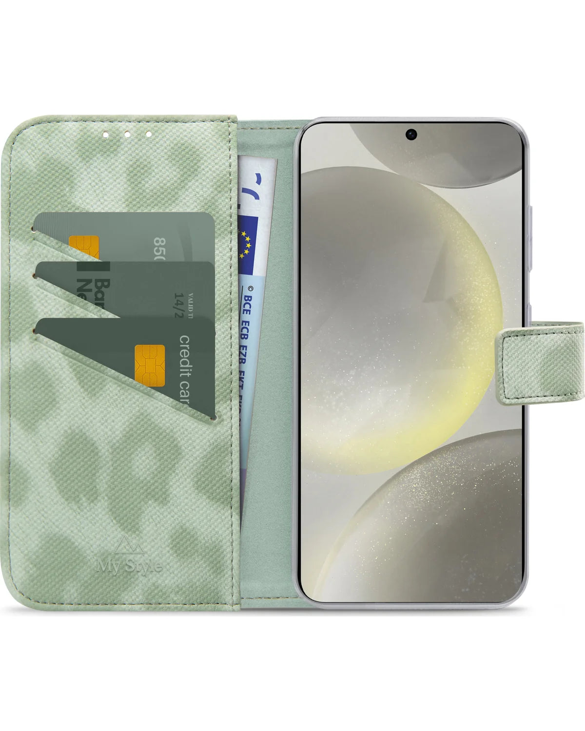 My Style Flex Wallet Hoesje – Samsung Galaxy S24 Plus 5G – Green Leopard