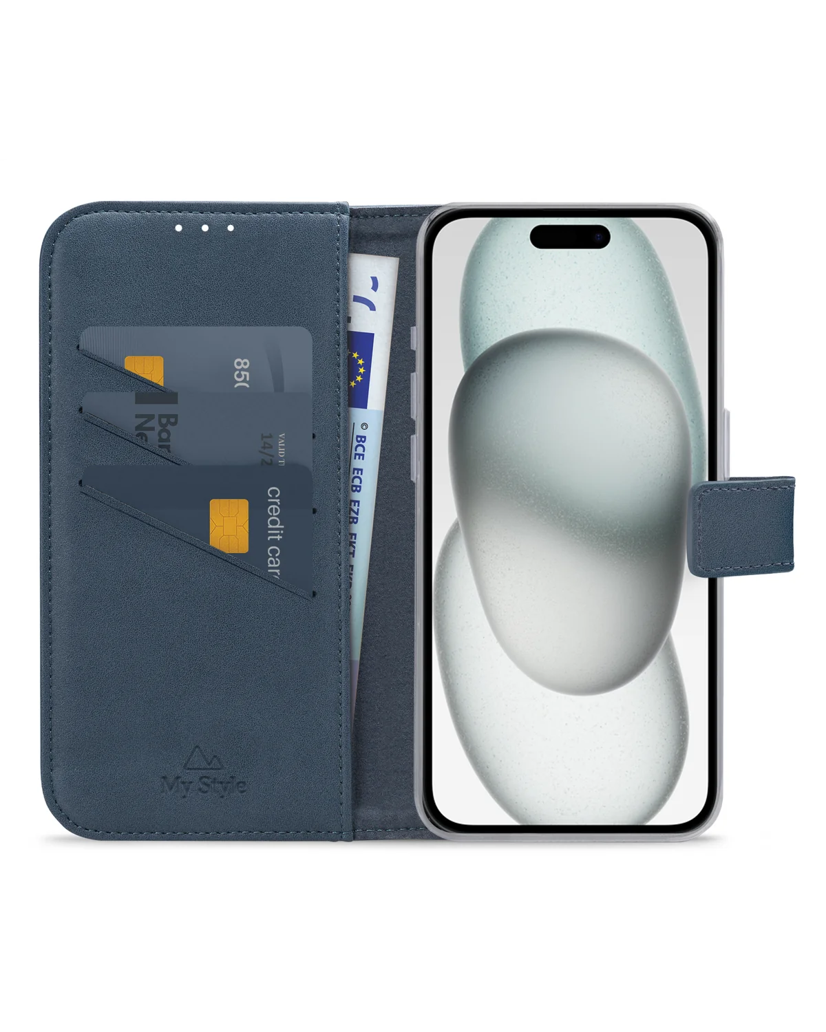 My Style Flex Wallet Telefoonhoesje Apple iPhone 15 Plus Oceaan Blauw