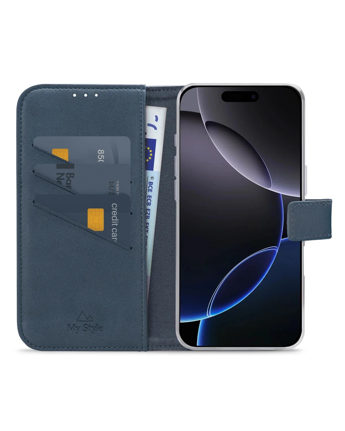 My Style Flex Wallet Telefoonhoesje Apple iPhone 16 Pro Max Oceaan Blauw