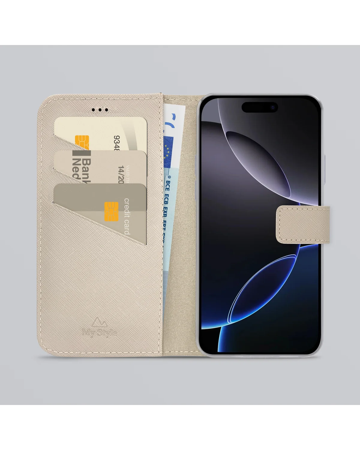 My Style Flex Wallet Telefoonhoesje Apple iPhone 16 Pro Warm Taupe