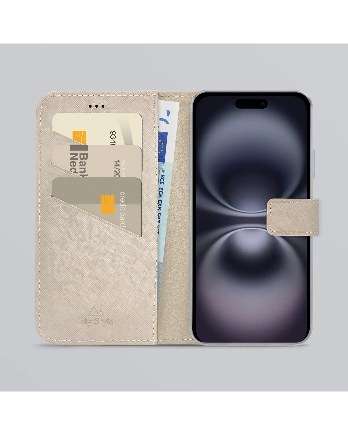 My Style Flex Wallet Telefoonhoesje Apple iPhone 16 Plus Warm Taupe