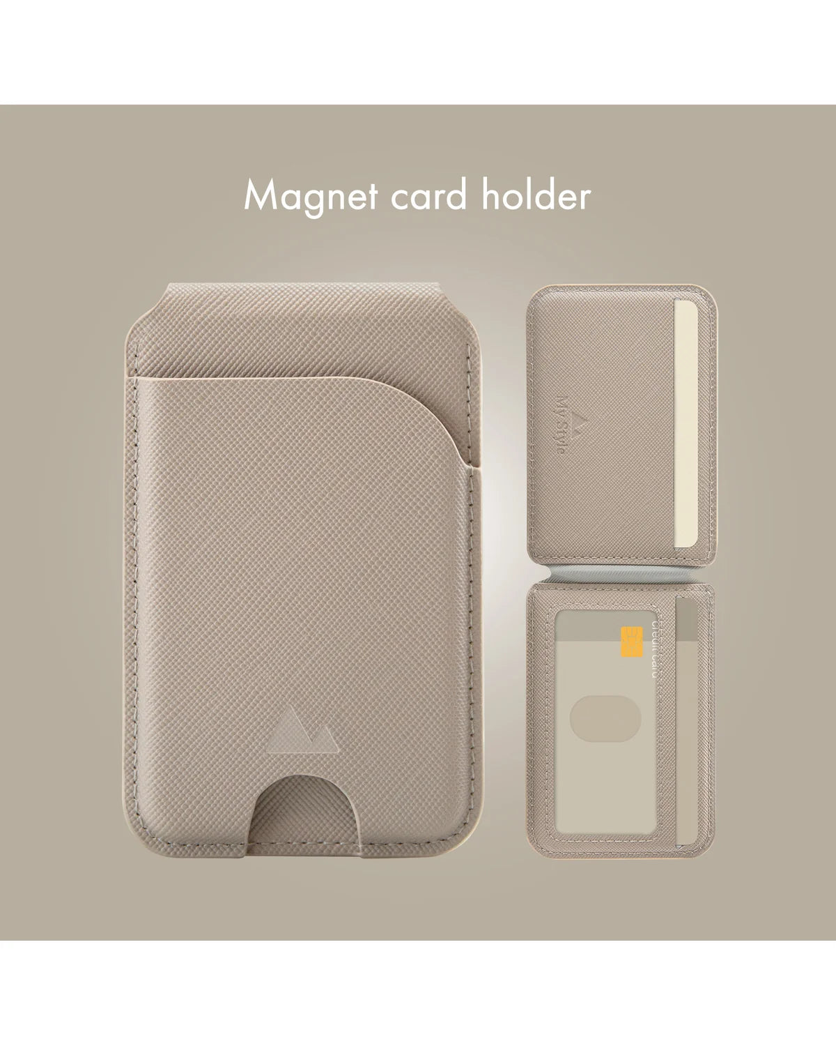 My Style MagSafe Compatibele Magnetische Kaarthouder met Standfunctie – Warm Grey