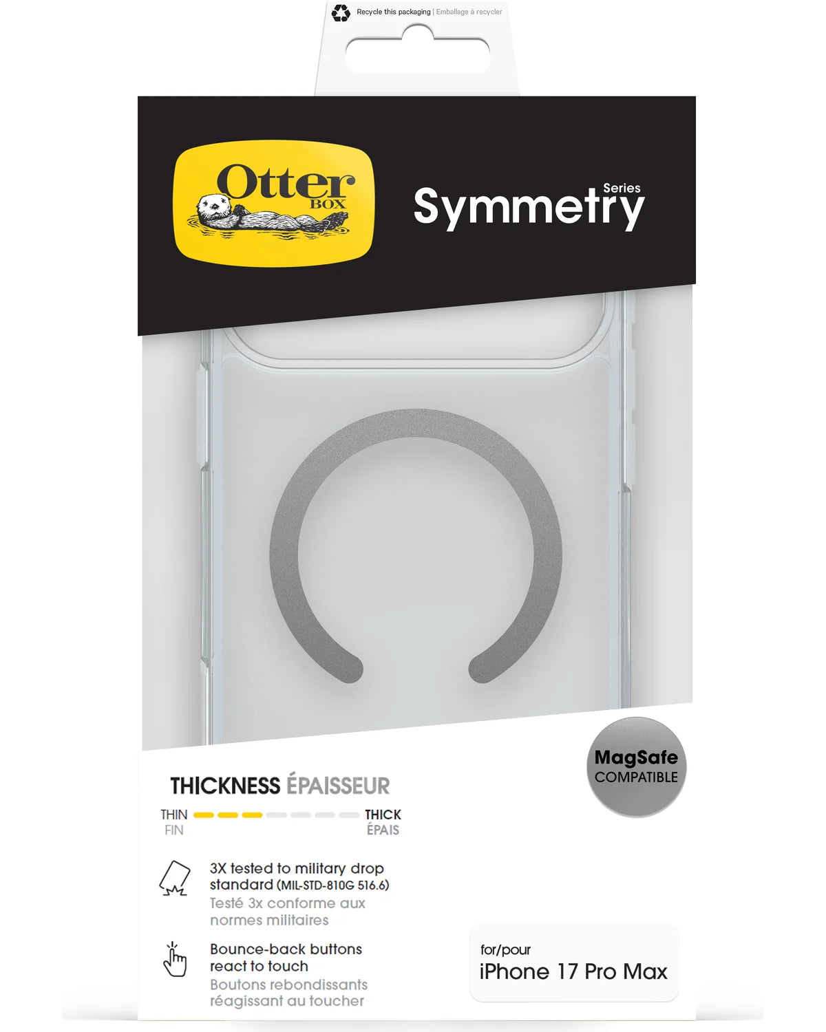 OtterBox SymmetryPlus Clear Case Hoesje – Apple iPhone 17 Pro Max – Transparant