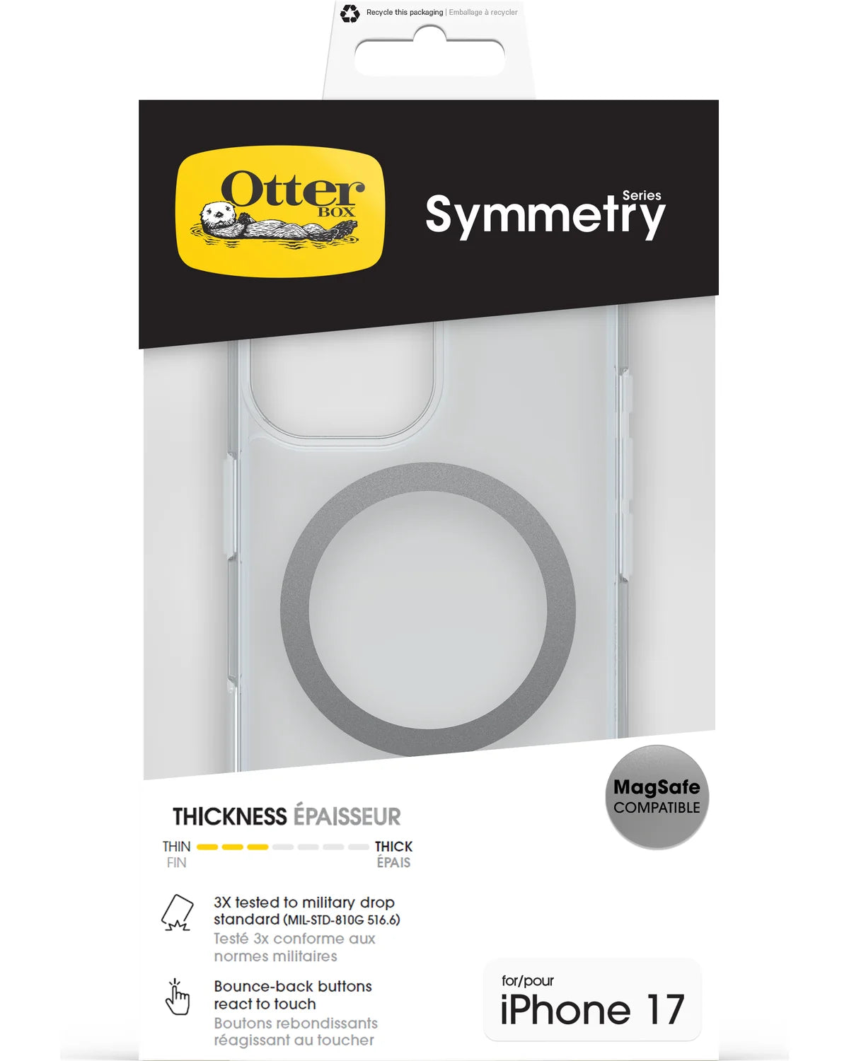 OtterBox SymmetryPlus Clear Case Hoesje – Apple iPhone 17 – Transparant