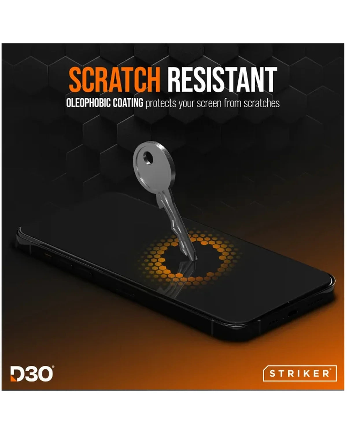 Striker D3O Xtreme Impact Glass Screenprotector Black Frame Apple iPhone 16 Pro Max