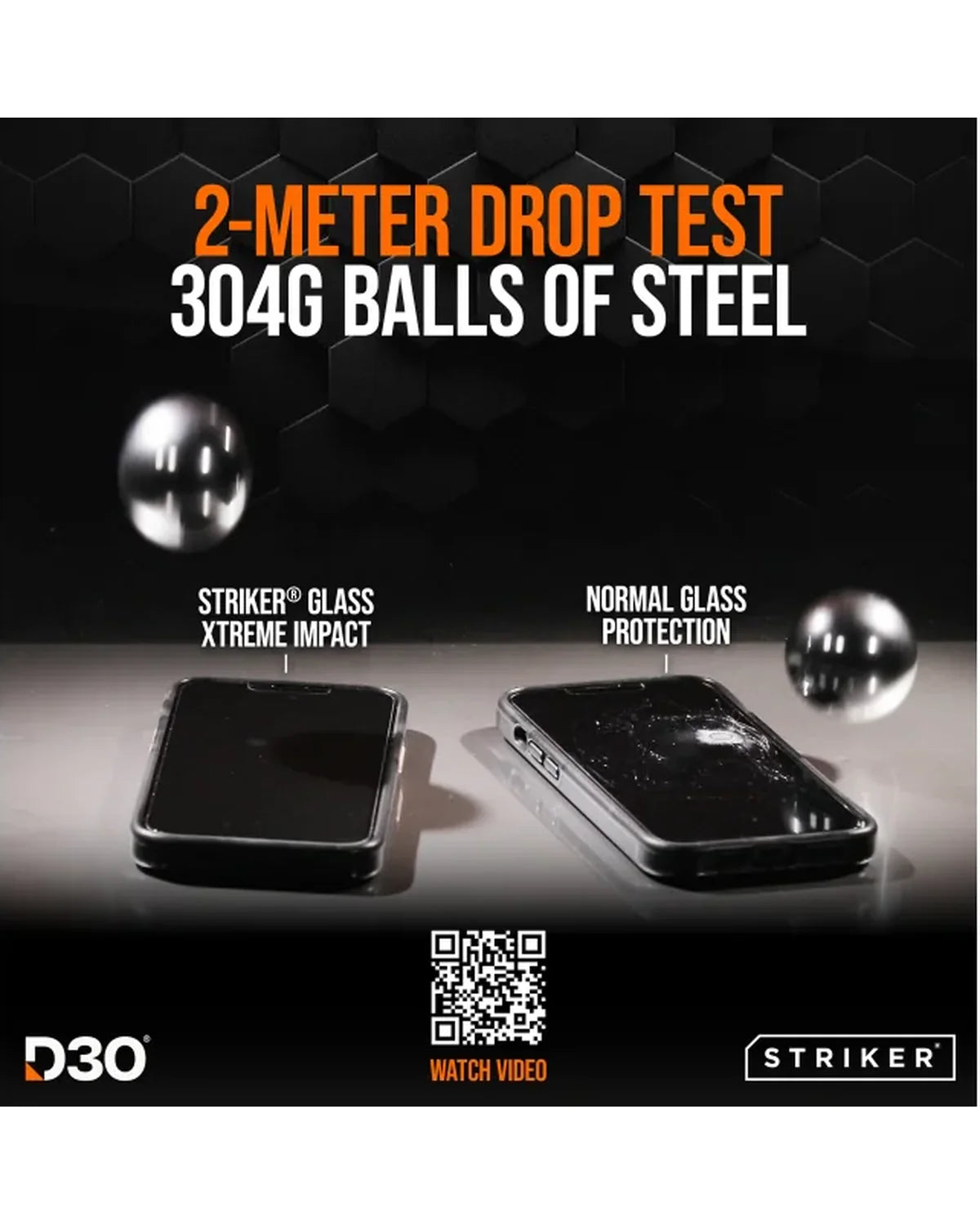 Striker D3O Xtreme Impact Glass Screenprotector Black Frame Apple iPhone 16e