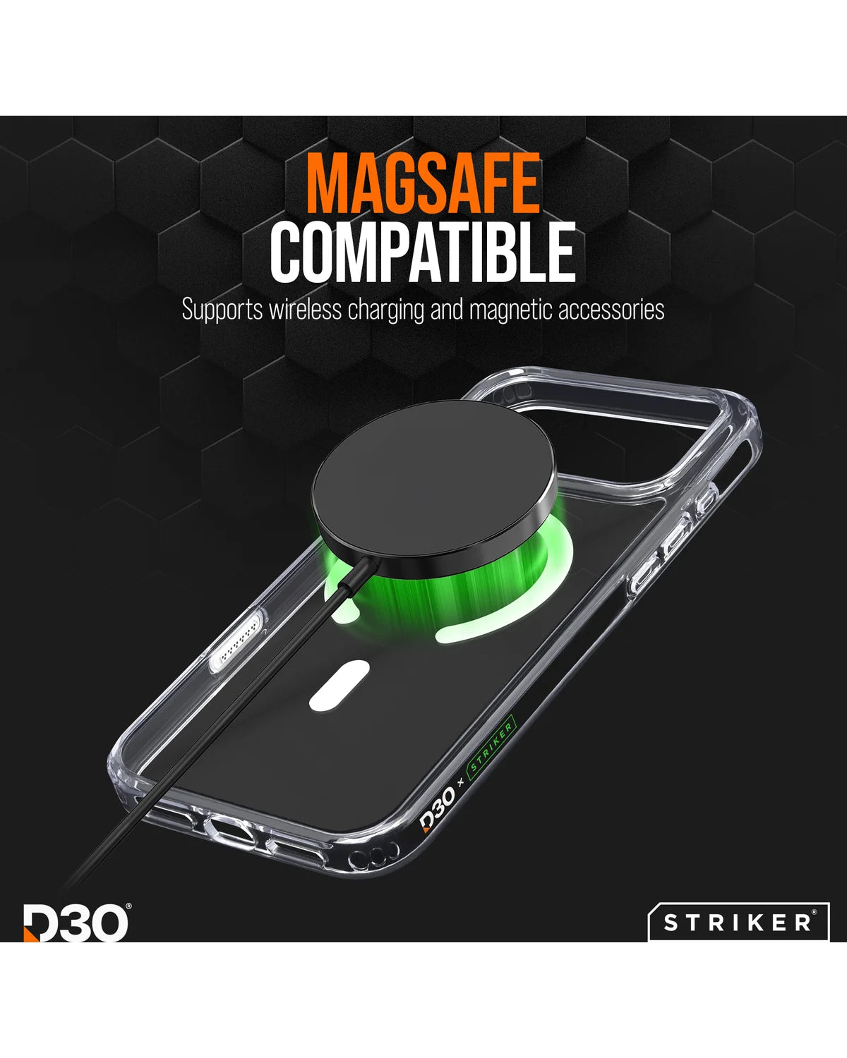 Striker X-Core D3O Xtreme Impact Mag Hoesje Pro – Apple iPhone 16 – Transparant